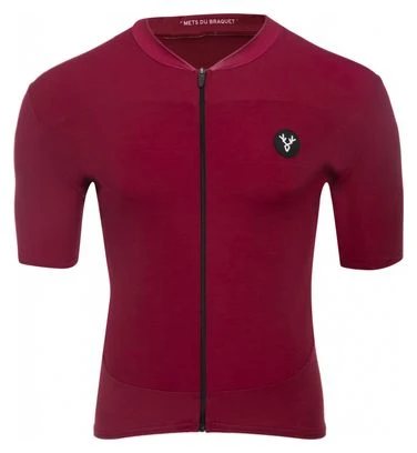 LeBram Allos Maillot De Manga Corta Burdeos Ajuste Ajustado - Imagen 2