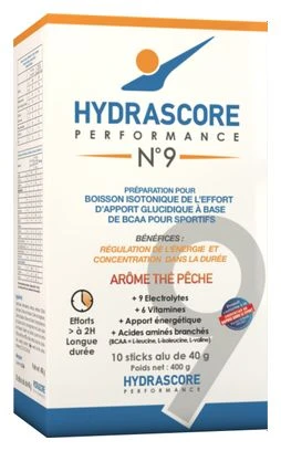 Bebida Isotónica Del Esfuerzo Hydrascore N ° 9 Té De Melocotón 10 X 40g