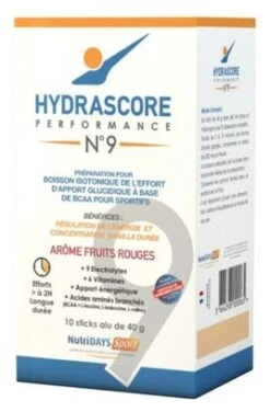 Bebida Isotónica Del Esfuerzo Hydrascore N ° 9 Frutos Rojos 10 X 40g