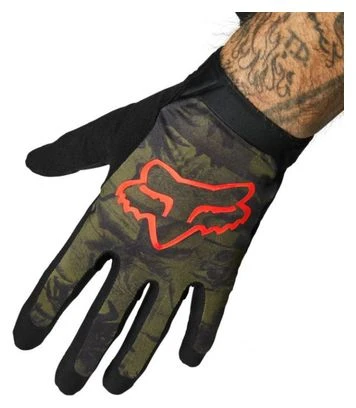 Par De Guantes Largos Fox Flexair Ascent Verde / Rojo