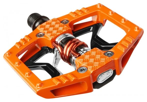 CRANKBROTHERS Pedales DOUBLE SHOT Naranja Negro - Imagen 2